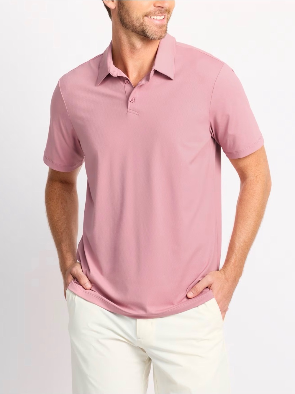 01.Algo Jacquard Performance Polo Pink Large NWT STITCH FIX